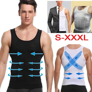 high quality Men Body Shaper Shirt Tummy Vest Thermal Compression Base Layer  Muscle Tank Top Shapewear sauna vest