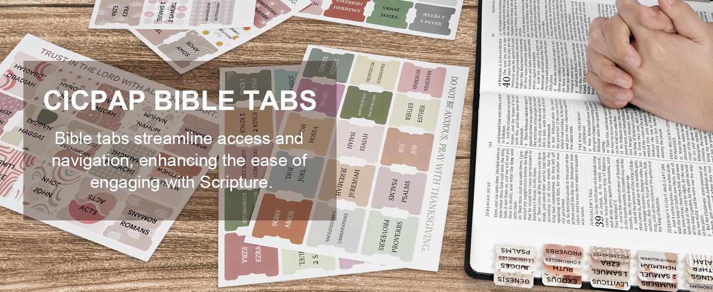 Pink Bible Tabs for Women & Men, Laminated Bible Tabs for Study Bible, Boho Theme Bible Tabs for Easy Navigation, Simplify Your Bible Reading Experience with Easy-to-Use Indexing Tabs
