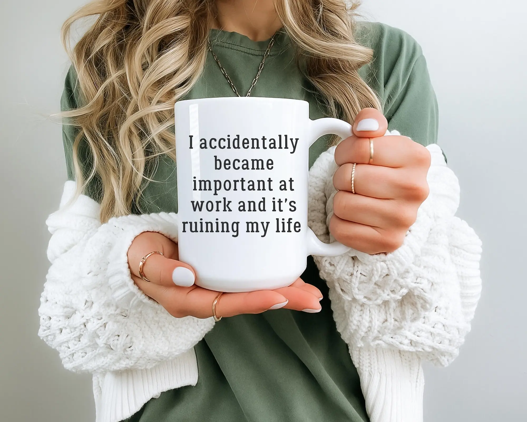 Funny Work Mug, I Accidentally Became Important at Work Mug, Coworker Gift