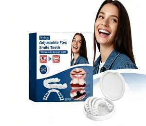 Snap on Veneer Teeth Kit - Natural Comfort Snap-on Dentures, Tooth Replacement Oral-Comfort Fit Veneer Dentures Comfortable White Denture Stickers Whitening Whitening Universal Denture Set with Easy Installation