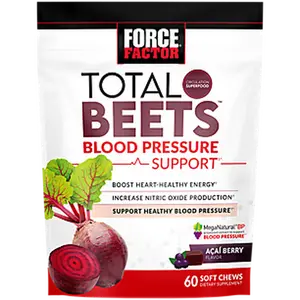 Force Factor Total Beets Chews - Blood Pressure Support - Acai Berry (60 Soft Chews)