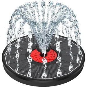 Solar Fountain with Red Flower - Attract Birds - Upgrade 3.5W Solar Bird Bath Fountains, Solar  Water Feature Fountain Pump with 7 Nozzles for Hummingbirds, Garden, Pool, and Pond