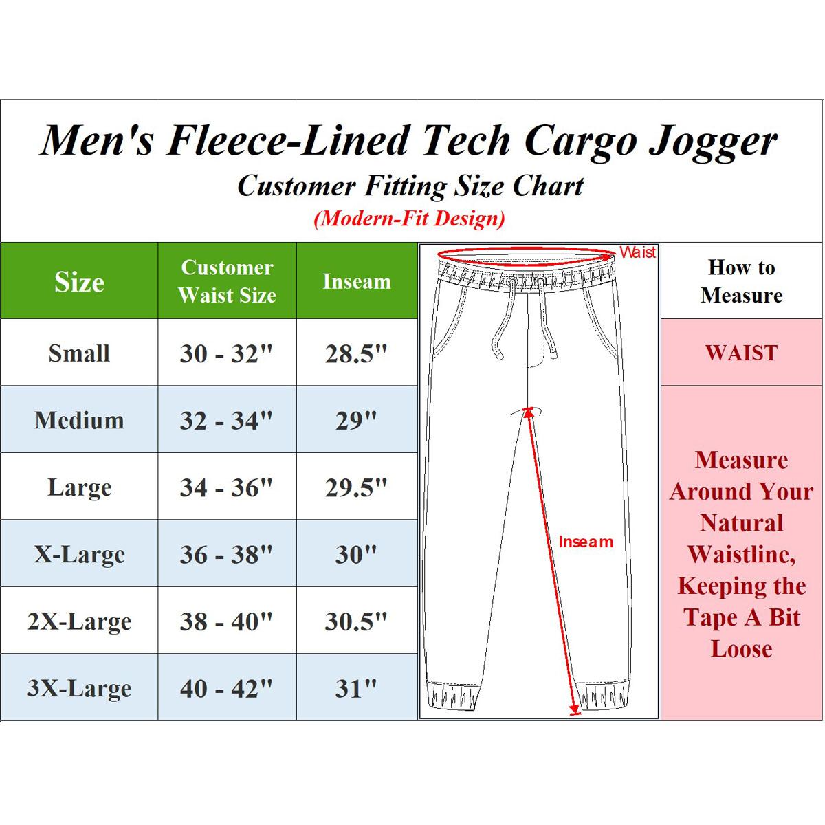 3 Pack Men's Fleece Lined Cargo Jogger Sweatpants (Sizes S-2XL)