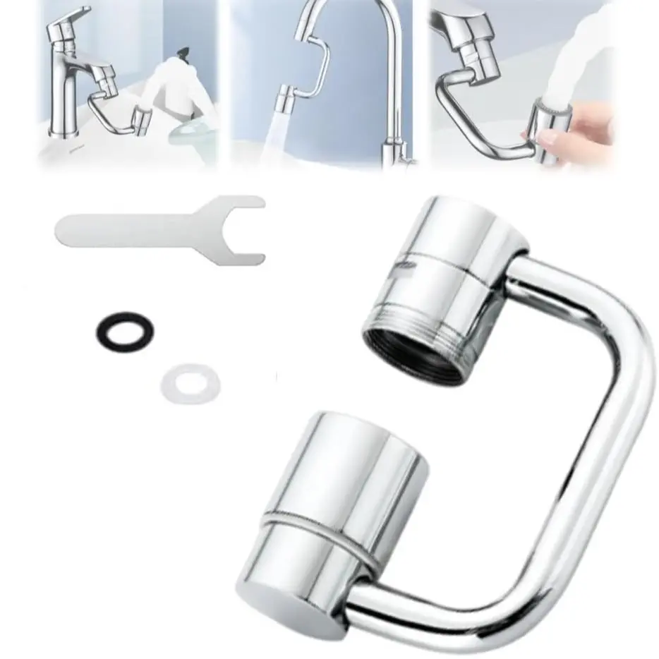 Adjustable faucet aerator, Faucet Attachment, easy-to-install bathroom and kitchen faucet extender, swivel multi-function extender with two spray modes, Faucet aerator extension, Rotatable faucet aerator