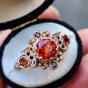 Luxurious and elegant star and moon synthetic gemstone engagement and wedding ring, suitable as a fashionable holiday gift for dates, parties, daily wear, birthdays, Valentine's Day, and other occasions