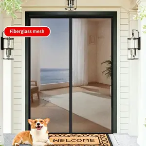 Easy Install Magnetic Screen Door 60 Second Setup Tear Resistant Fiberglass Mesh Keep Bugs Out Allergens Away Kid Pet Safe garage  privacy  screen Magnetic Mosquito Net Screen Door