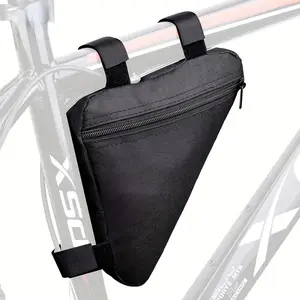 Quick Release Bike Triangle Frame Bag - Durable Oxford Cloth, Adjustable Straps, Convenient Bicycle Storage & Easy Riding Access, Black, Cycling Storage|Sleek Black Bag|Secure Zipper Closure, Bike Racks for Bicycles, Bike Accessories