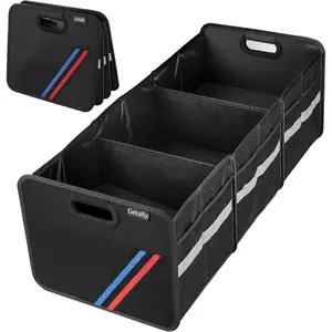 Trunk Organizer for Car， Collapsible Trunk Organizer with Multi Pockets, 3 Compartments Storage Organizer for Car SUV, Truck, Sedan