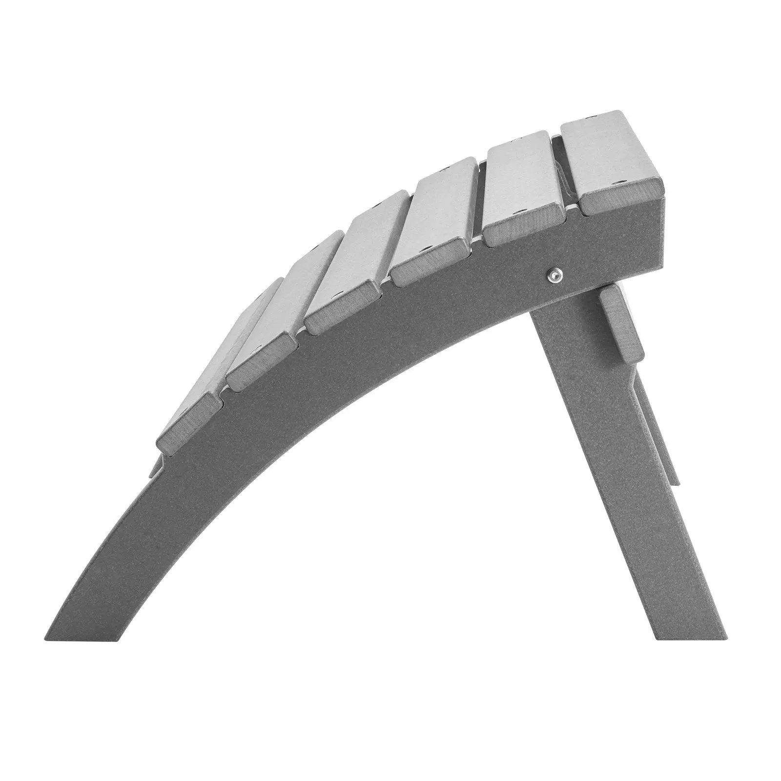 VEVOR Adirondack Ottoman, 21.5L x 18.9W x 14.8H Inch HDPE Folding Patio Footrest, Gray, Comfortable Leg Support, for Beach, Garden, Deck, Assembly Required