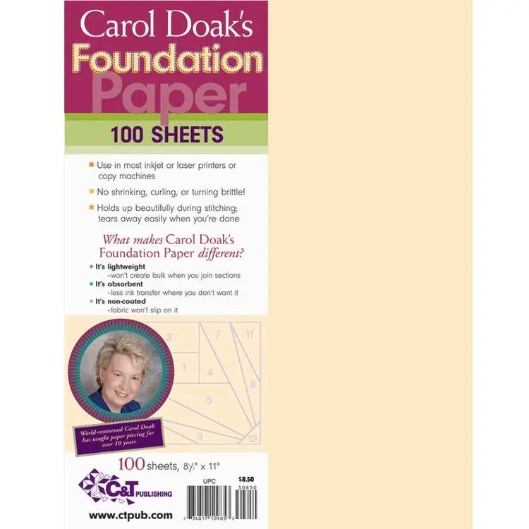 C & T Publishing Carol Doak's Foundation Paper 100pc 8x511 10985
