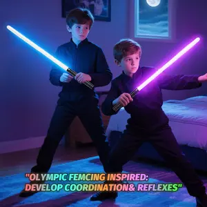 MAMXUAN,Lightsaber,Metallic Handle RGB Light Saber, Portable USB Rechargeable Light Saber with 15 Light Color & 3 Sound Modes for Home Party, Cosplay, Indoor Recreation Gift, Gifts for Him