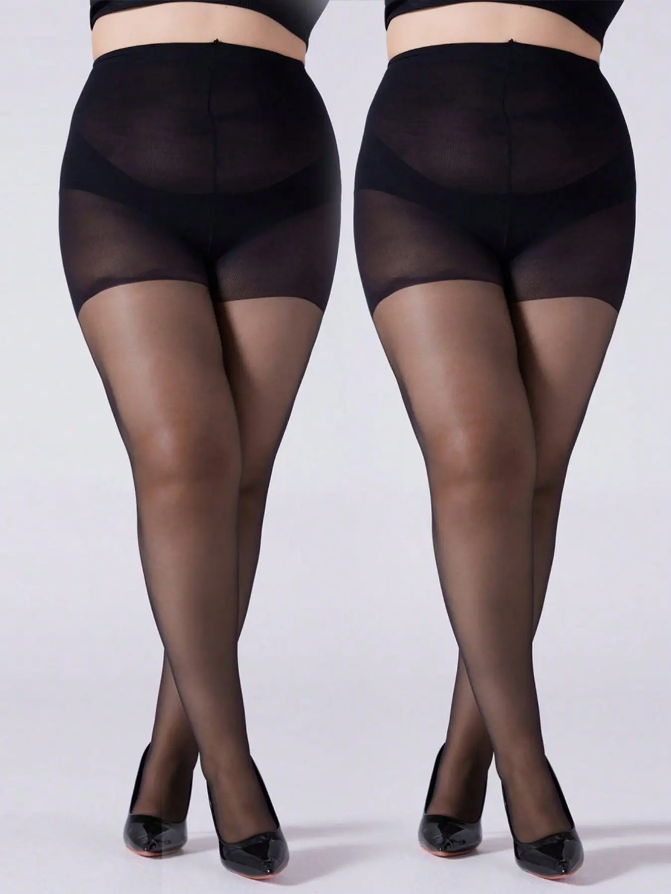 Women's Mesh Pantyhose Tights High Waist Elastic Fabric Ultra-Fine Fiber Transparent & Semi-Transparent Sizes Curvy Plus Size XS-3xl Single/dual/triple Pack