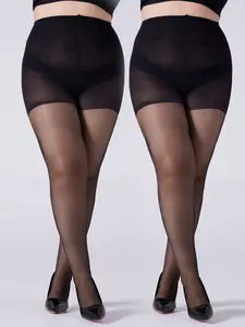 Women's Mesh Pantyhose Tights High Waist Elastic Fabric Ultra-Fine Fiber Transparent & Semi-Transparent Sizes Plus Size XS-3xl Single/dual/triple Pack