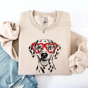 Dalmatian, Pet, Dog Breed, Valentine's Sweatshirt, Crew Neck, Women's, Crewneck, Valentine's Day, Love, Heart, Cupid