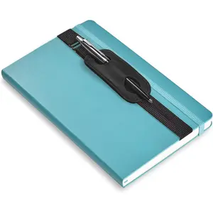 Small Leather Adjustable Pen Holder for Journals, Notebooks, Planners, Books, Pencil Sleeve Case Pouch, Elastic Pen Holder for Notebook, Soft Fountain Pen Case (Black)