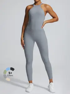 High Intensity Sports Unitard Yoga Suit, Peach Butt Backless Fitness Jumpsuit, Women's Shapewear Gym Wear, Tight Fit Workout, Workout Jumpsuits, Stretchable Activewear