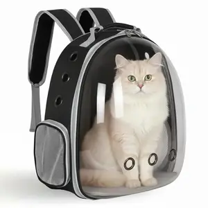 Pet Carrier Bag, Breathable And Transparent Travel Carrier Suitable for Cats And Small Dogs, Portable Space Capsule Bag with Zipper Portable for Outdoor Adventures (Black)