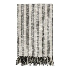 Linna 100% Cotton Black 50"x70" Throw Blanket Blanket