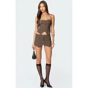 Edikted Women's Ellis Buttoned Up Mini Skort - Multicolor