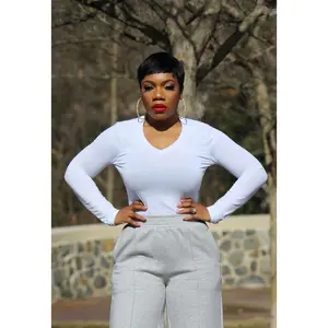 Basically Chic | V-Neck Long Sleeve Tee