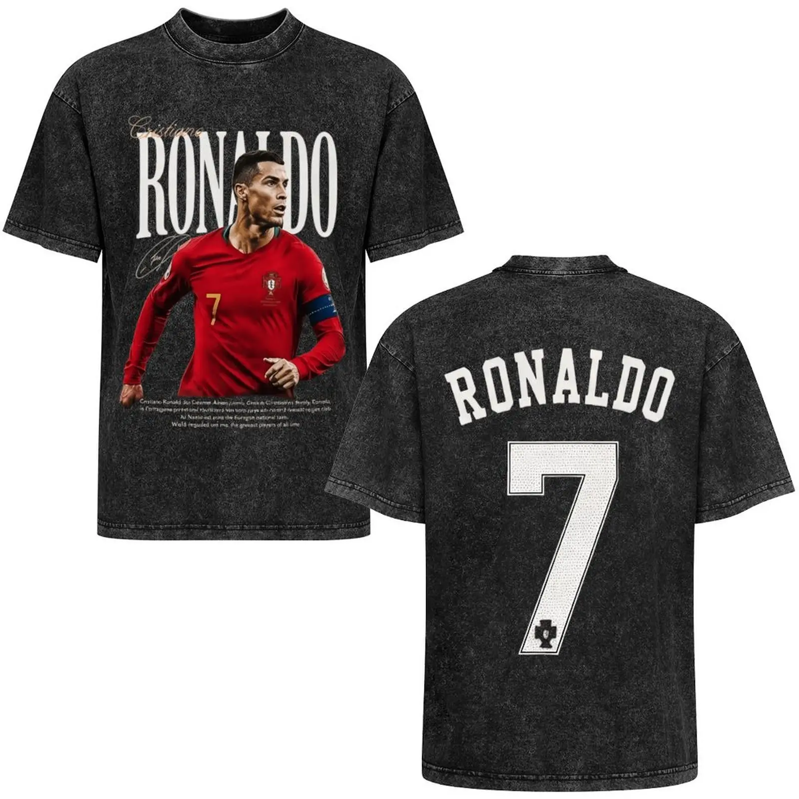 Cristiano Ronaldo 7 Graphic T-Shirt | Portugal Soccer Legend Tee | CR7 Vintage Football Fan Shirt | GOAT Graphic Tee | Unisex Sports Streetwear Gift for Soccer Lovers