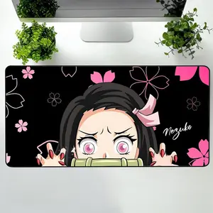 Nezuko Desk Mat Gift for Anime Lovers Girls Demon Slayer Mousepad Japanese Anime Desk Mat1