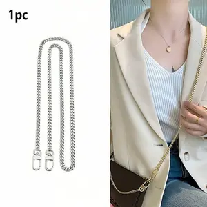 Silver Color Metal Chain Strap for Crossbody Bags, DIY Detachable Shoulder Handle, Universal Bag Accessory, Long Chain Replacement