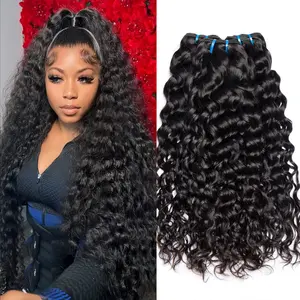 VIPbeauty Brazilian Water Wave Bundles 100% Virgin Hair Bundles 1/3 Pcs Water Wave Hair Bundles For Black Women 100G/Pcs Natural Black