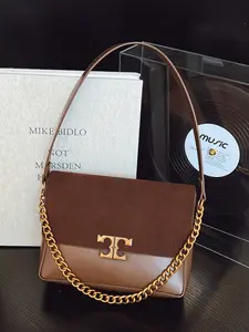 Fashion Women's Chain Bag, Elegant Crossbody Shoulder Bag, Artificial Suede Patchwork Handbag, Perfect for Daily Use, Dates, Parties