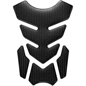 1 Set Universal 3D Motorcycle Gas Tank Sticker, Fuel Tank Protector Decal Pad Self-adhesive and Waterproof - Black