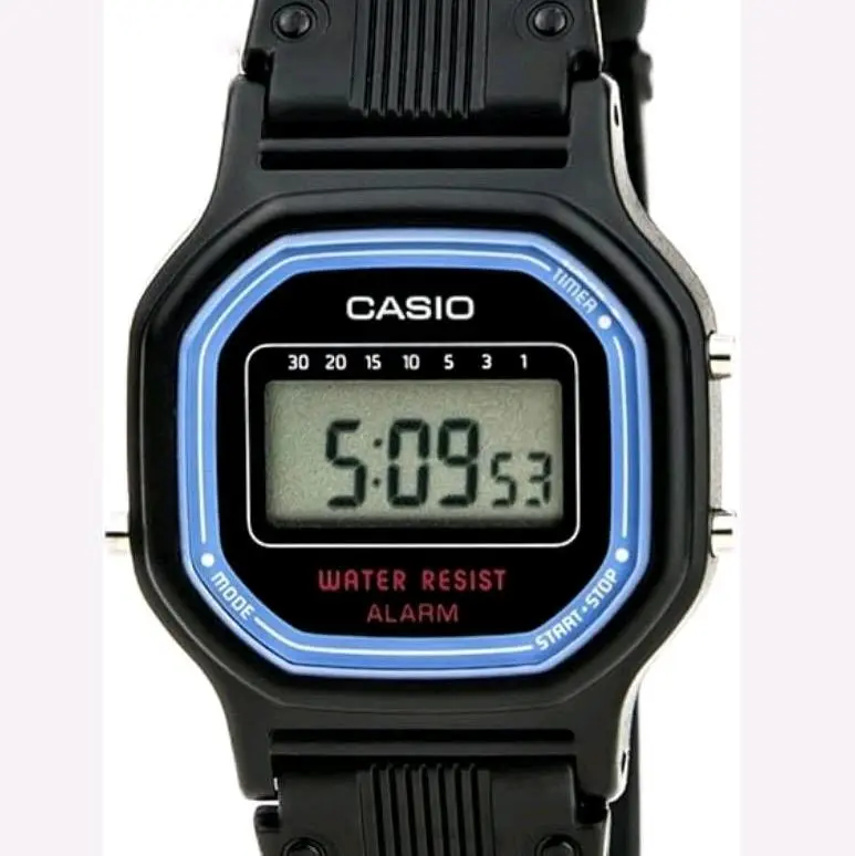 New Casio Vintage Black digital retro black silicon Ladies Watch LA11WB-1