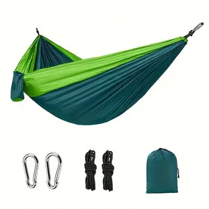 1 outdoor camping hammock, portable hammock, anti rollover double hammock for travel, beach, backyard, yard, hiking, outdoor camping supplies