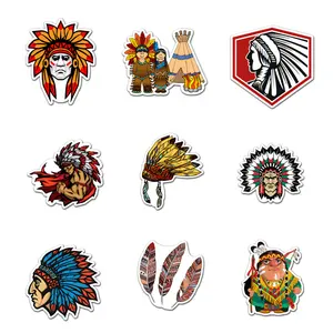 Native American Pack 9 PCS Sticker Vinyl, Art Car Wall Kid Phone Book Stickers, Funny Sticker Decal Decor