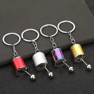 Gear Shift Knob Keychain, Car Shift Stick Key Ring, Stress Relief Fidget Toy for Men, Cool Car Accessory