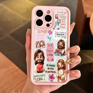 A Pink Girl-Style Collage Phone Case Featuring God, And Bible Verses, Phone Case Compatible with iPhone 17 Air 16 16e 15 14 13 12 11 Pro Max Plus X XS. A Stylish Protective Cover