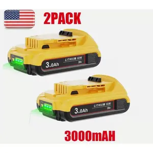 High quality 2X For DeWalt 20V 20 Volt Max 3.0AH Lithium Ion Battery DCB206 DCB205 DCB200-2