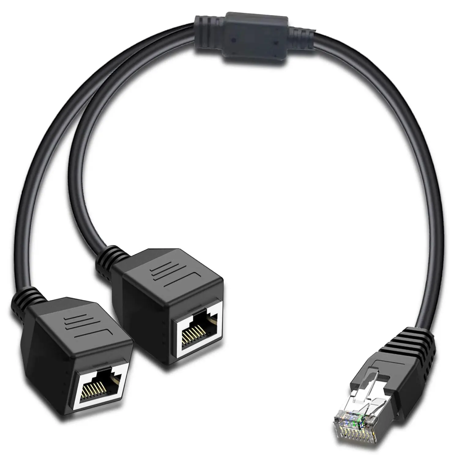 Ethernet Splitter 1 to 2, RJ45 Internet Splitter for Cat5, Cat5e, Cat6, Cat, Ethernet Cable Splitter LAN Socket Connector
