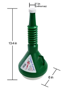 Green Funnel 428- Plastic Funnel With Dual Caps For Easy Clean Up