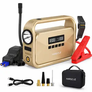 Marscle Jump Starter with Air Compressor for Real 6.5 Gas/4.0L Diesel, 12000mAh Portable Car Battery Booster with 150PSI Auto-Shutoff Tire Inflator, 12V Supersafe Lithium Jump Box Car Battery Jumper Starter Perfect Gift
