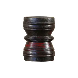 Vintage Wooden Mortar Grinder Repurposed Rustic Candle Holder