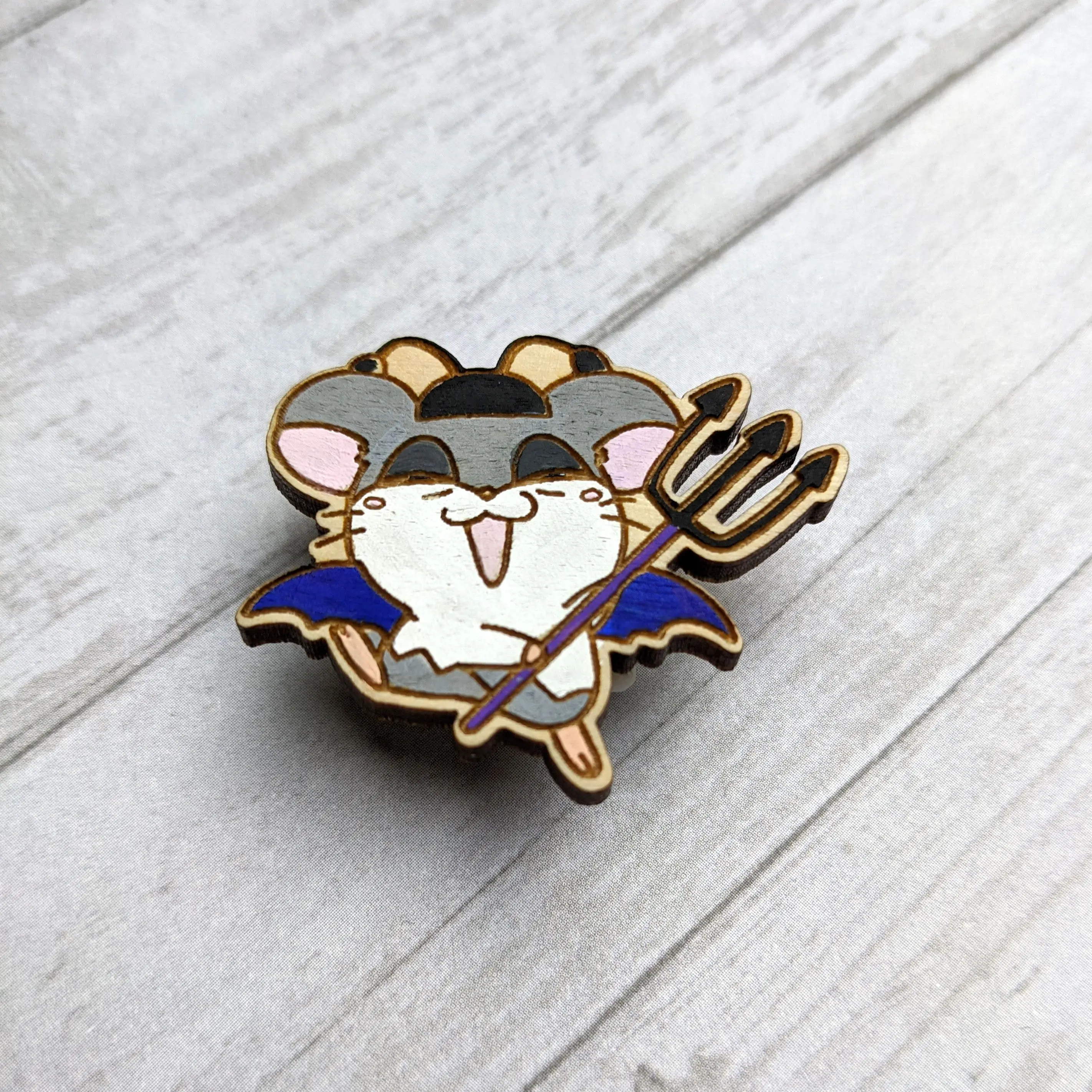 Spat Hand Painted Wood Pin