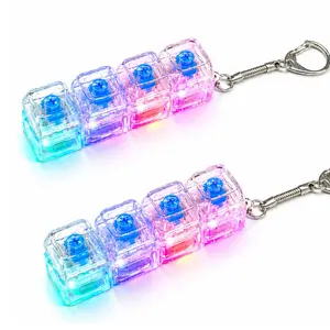Keyboard Fidget Toy, Clicky Fidget Clicker Keychain, Light Up   Stress Relief Fidget Toys for Adults, Boost Focus & Calm Anxiety at Work, Study, Travel