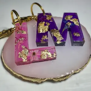 Custom Resin Alphabet Letter Keychain - Made To Order
