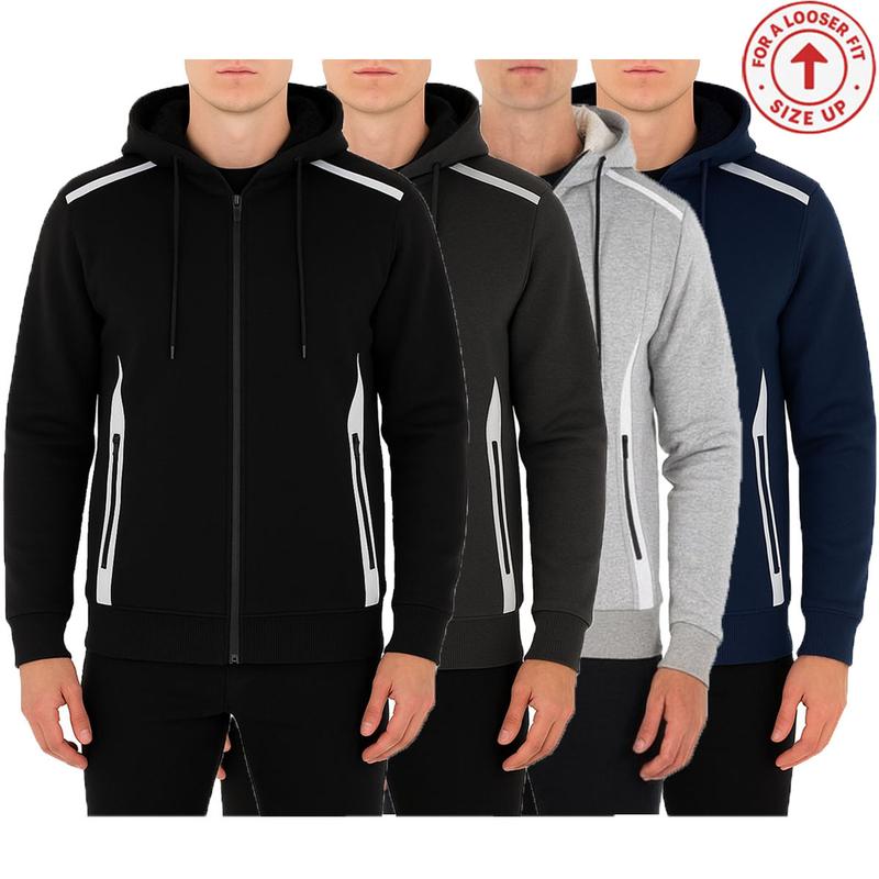 Men's Multi Pack Heavyweight Sherpa Fleece-Lined Tech Zip Sweater Hoodie (Sizes S-3XL)