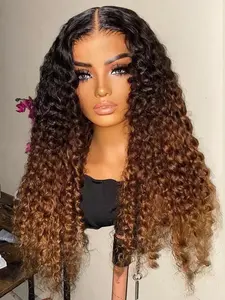 Fashion Ultra-Soft 26 Inch Lace Front Glueless Wig, 180% Density Curly Pre-Braided Gradient, Daily Use, All Seasons