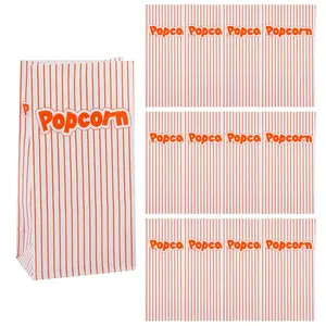 5 1/4" x 10" Red-and-White Striped Popcorn Paper Bags – 12 Pc.