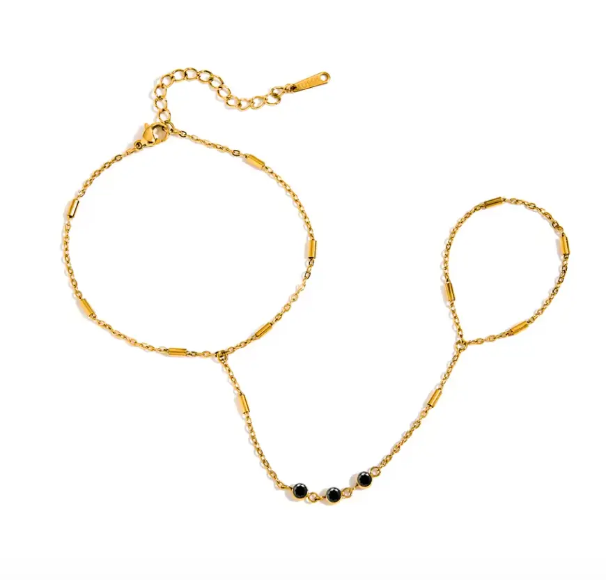 Green CZ Hand Chain