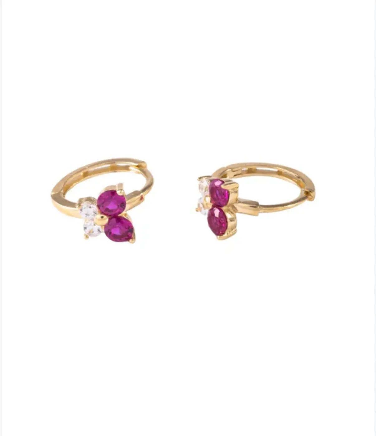 Aretes tipo Huggies oro 14k