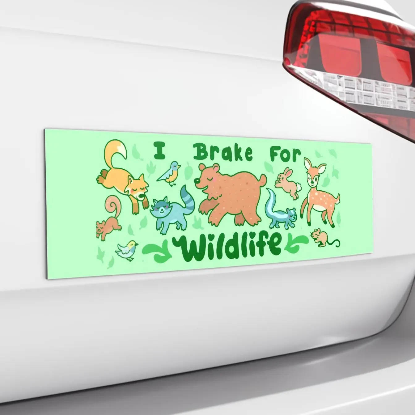 I Brake For Forest Wildlife Car magnet, Wildlife Bumper Sticker, Bear, Deer, Fox, Cute Bumper Sticker, Break, Animal Sticker, Driver Sticker for Car