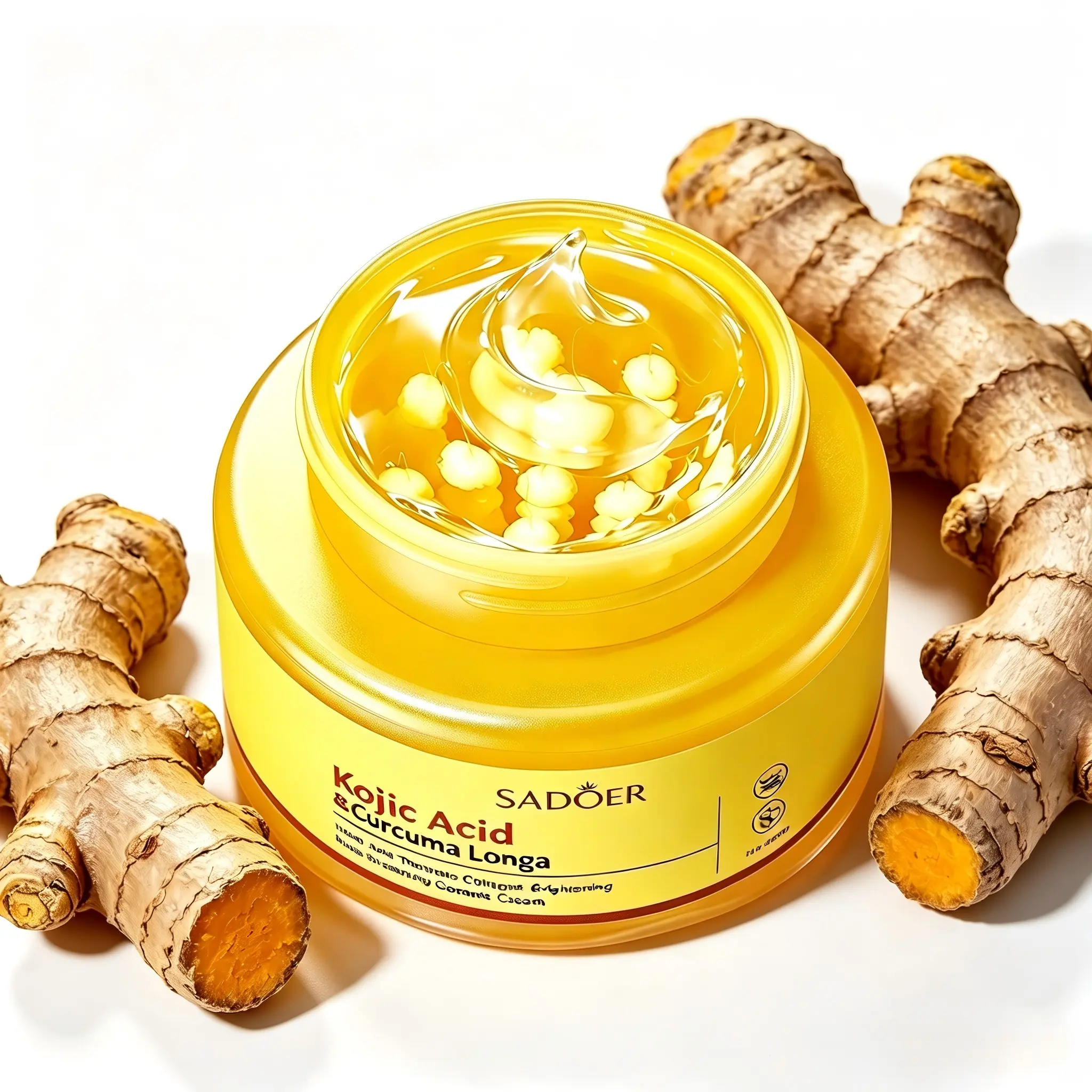 Kojic Acid Turmeric Face Cream, Vitamin C Brightening Moisturizer, Helps Improve Uneven Tone & Dullness, Hydrating Glow Cream for All Skin Types Daily Lightweight